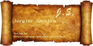 Jergler Sarolta névjegykártya